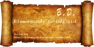 Blemenschütz Dávid névjegykártya